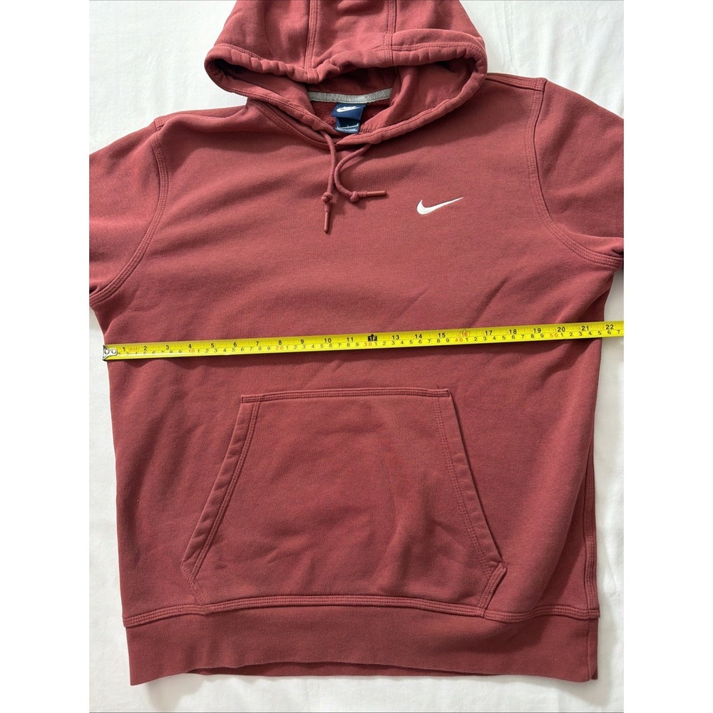 Nike Pullover Hoodie Maroon Red Embroidered Swoosh Cotton Blend Size Large Gym - Picture 6 of 16